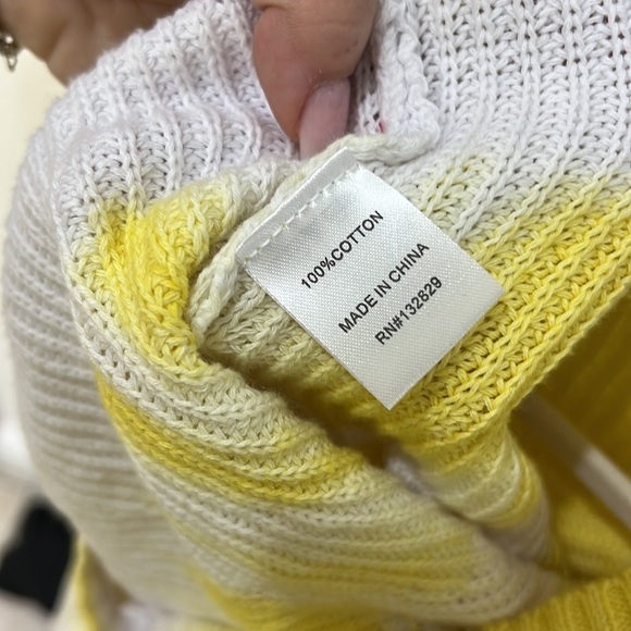 NEW Superdown Yellow Tie Dye Cropped Sweater - Picture 7 of 9